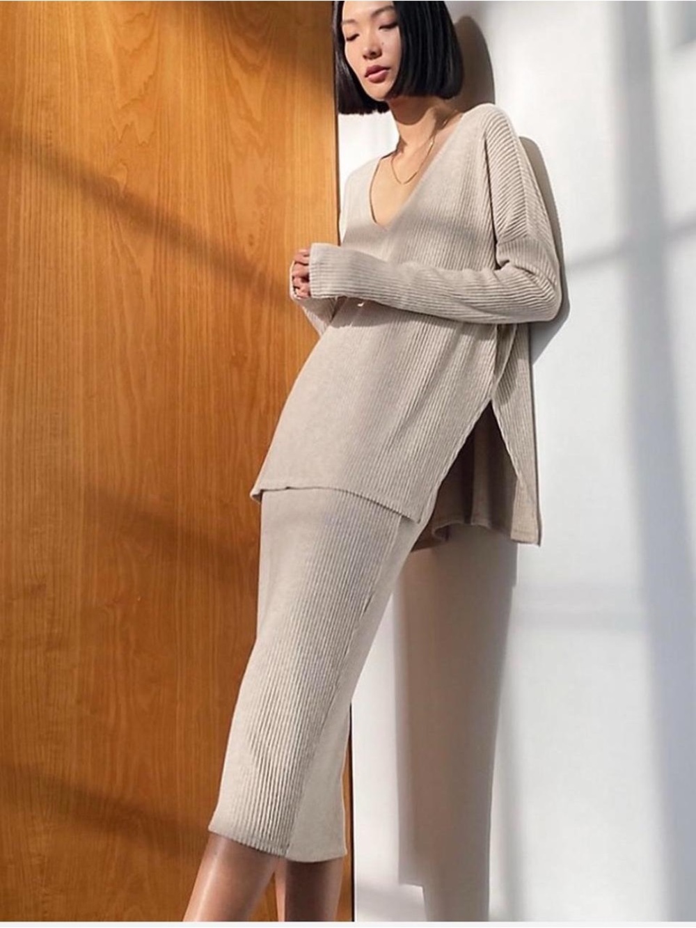 Aritzia Babaton ribbed sweater size large